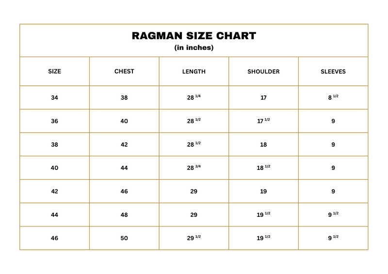Size chart for Boston Ivy